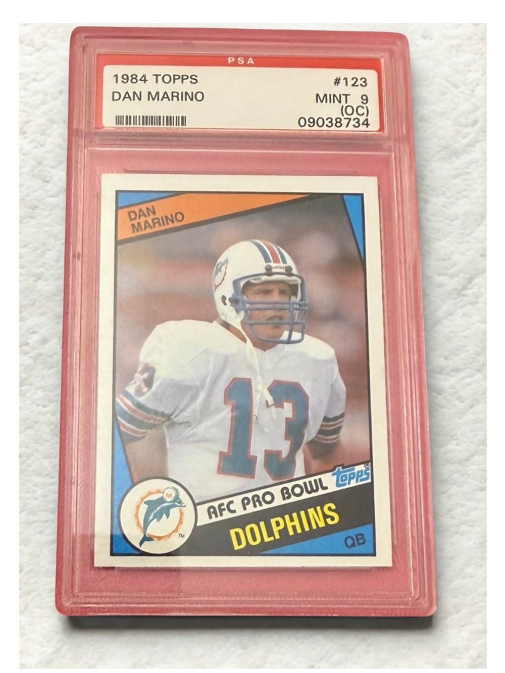 Topps  Mint 9  PSA Dan Marino Football Card - Encapsulated